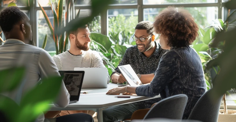 Technology professionals working in a corporate environment.
