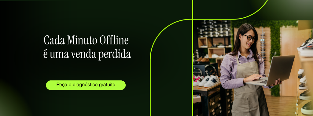 Banner da PWS Cloud sobre proteção da operação de varejo em cloud contra quedas e perda de vendas
