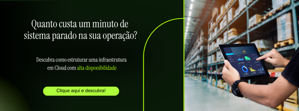 Banner promocional do eBook sobre indisponibilidade no varejo com o título Quanto custa 1 minuto de sistema parado na sua operação